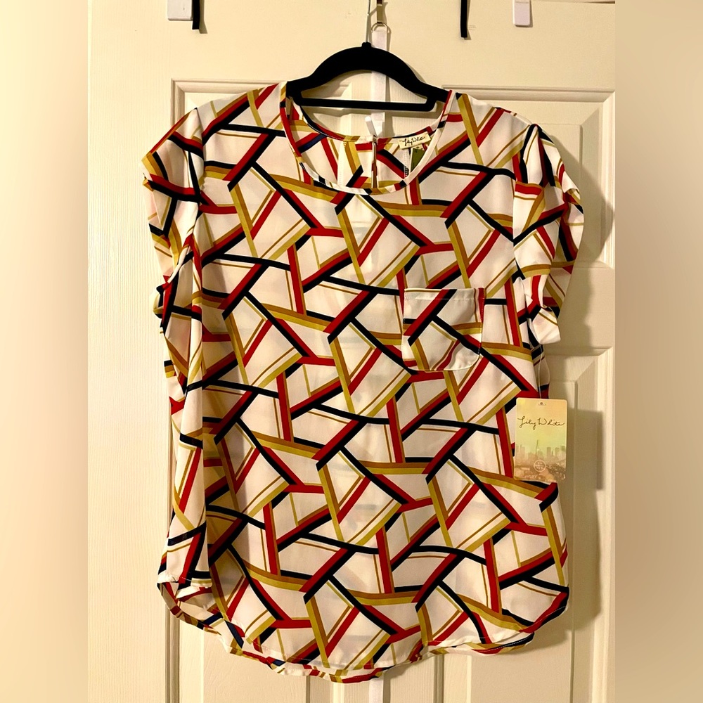 Geometric Top sz XL Juniors NWT